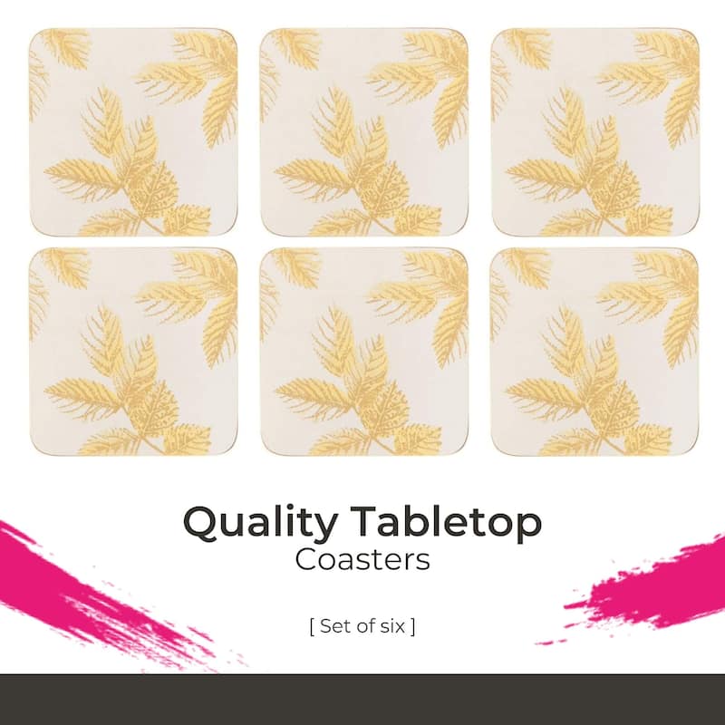 Pimpernel Set of 6 Sara Miller London Etched Leaves Coasters