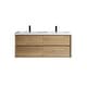 preview thumbnail 10 of 21, Kingdee 60D" Wall Mounted Vanity with Reinforced Acrylic Sink 60"Double Sink Width - White Oak
