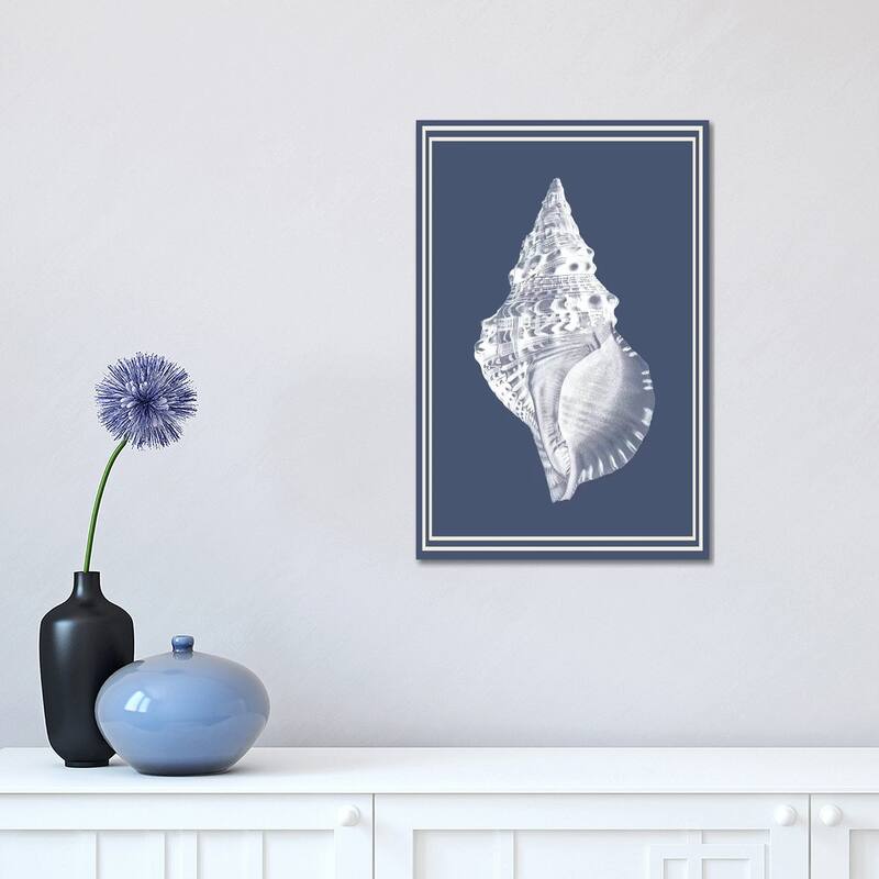 iCanvas "Mixed Nautical White On Indigo Blue III" by Fab Funky Canvas Print - 18x12x1.5