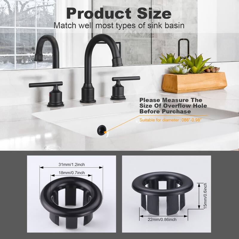 WOWOW 1.2 in. Sink Basin Trim Overflow Cover (6-Pack)