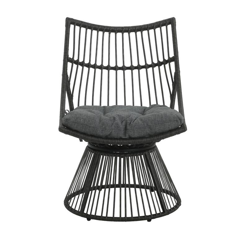 Caryl Outdoor Wicker Chair and Side Table Set with Cushion by Christopher Knight Home