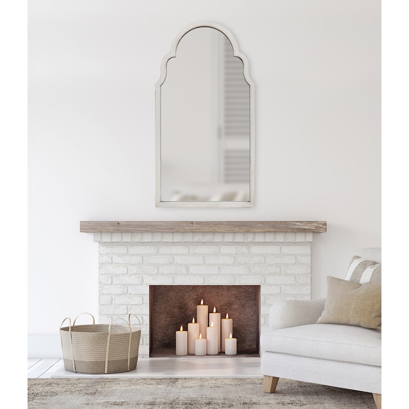 Kate and Laurel Damara Moroccan Style Arch Mirror - White - 26x48