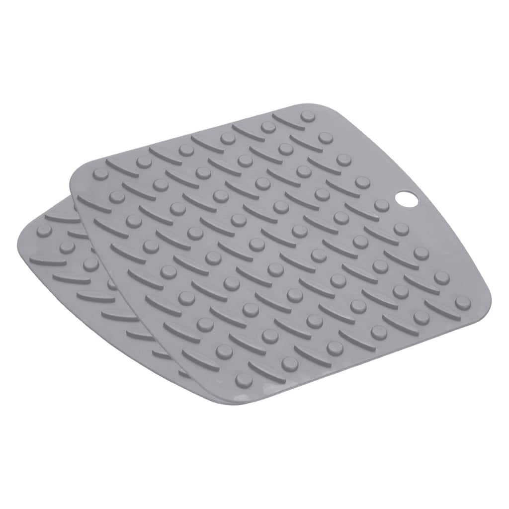 Silicone Trivet Mats 2pcs, Square Dish Drying Mat Jar Opener - Light Gray - Light Gray