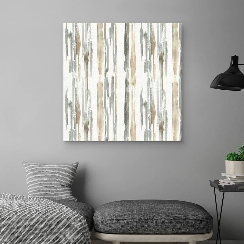 Sand and Sea Gold Stripes by Lisa Audit Canvas Art Print