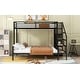 preview thumbnail 5 of 13, Metal Twin over Full Bunk Bed with Storage Staircase and Open Wardrobe for Home
