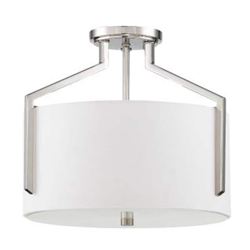 Elara Collection - 3 Light - Semi-Flush - 15"W - 12.75"H - Polished Nickel Finish