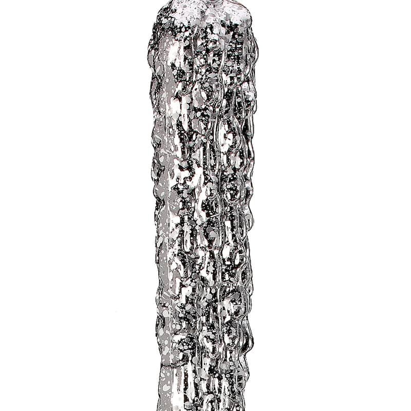 24" Shatterproof Plastic Electroplated Ridged Icicle Ornament Set of 2