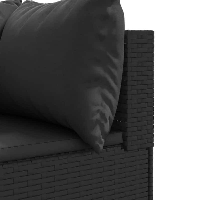 vidaXL Patio Sofa Set Set of 9 Black - 9.8 x 9.8 x 8.9