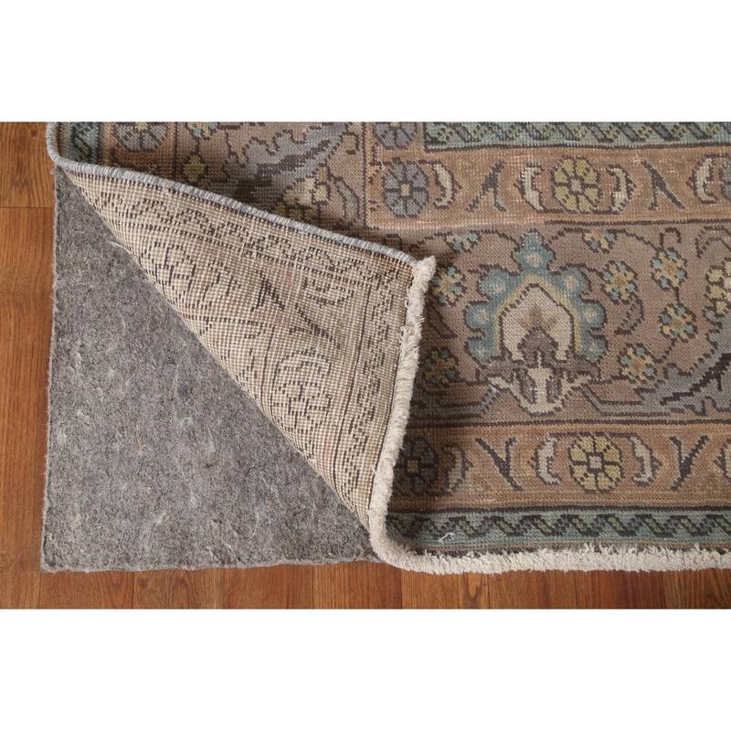 Over-Dyed Brown Tabriz Persian Vintage Area Rug Handmade Wool Carpet - 8'3"x 11'9"