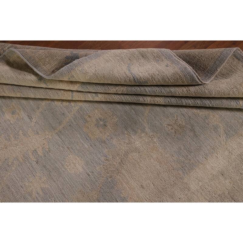 Earth Tone Oushak Vegetable Dye Area Rug Hand-Knotted Wool Carpet - 6'9" x 8'3"