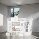 preview thumbnail 10 of 16, Twin Over Twin Bunk Bed with Changeable Table Desk with 2 Drawers, Pink