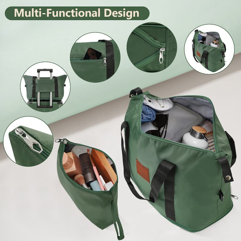 6-Piece, Modern Expandable Lightweight Luggage with 2 Wheels Telescopic Handle and TSA Lock, for Boarding Travel, Green