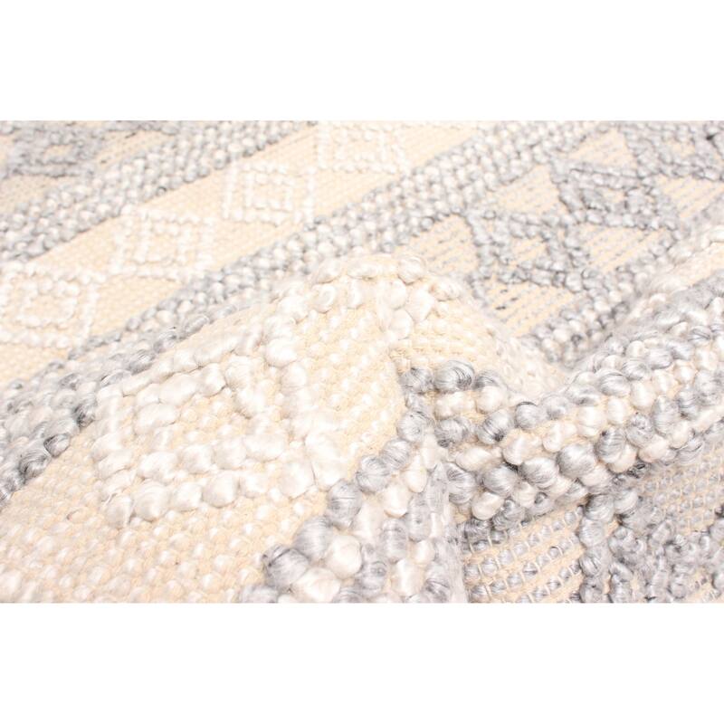 ECARPETGALLERY Braid weave Sienna Grey Wool Rug - 5'3 x 7'5