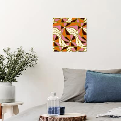 Wynwood Studio Canvas Abstract Pop Culture Floral Pattern Orange and Pumpkin Modern & Contemporary Wall Art Canvas Print
