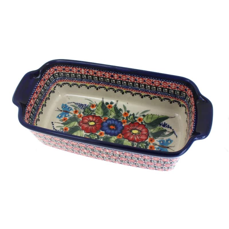 Blue Rose Polish Pottery 1381 Zaklady Loaf Baker
