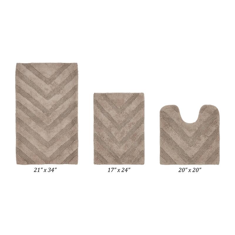 Better Trends Bathroom Rug Set 100% Cotton Tufted Water Absorbent Bath Rug for Shower, Sink Mats Machine Wash Hugo Collection