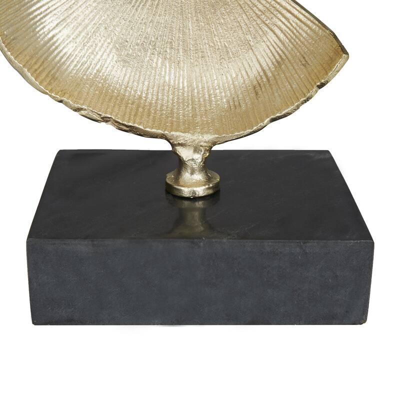 Aluminum Metal Abstract Layered Disk Decorative Sculpture with Black Base - Gold or Gray - CosmoLiving by Cosmopolitan