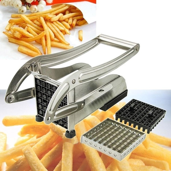 Potato Chipper Fries Slicer Vegetable Potato Stainless Steel French Fry Cutter Vegetable Chip Maker Home Potato Chopper French Fry Cutters 