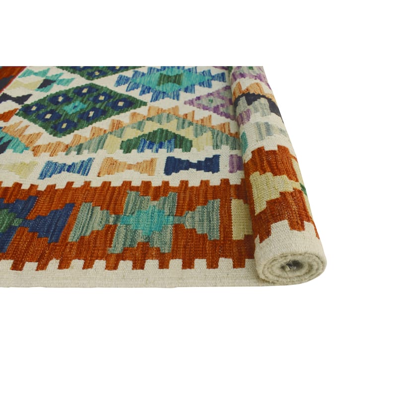 Flatweave Codell Ivory/Rust Rug - 3'3" x 4'10"