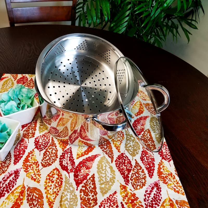 Oster Sangerfield 6 Quart Stainless Steel Casserole Pan with Steamer
