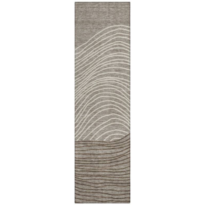 Machine Washable Indoor/ Outdoor Modern Arches Chantille Rug