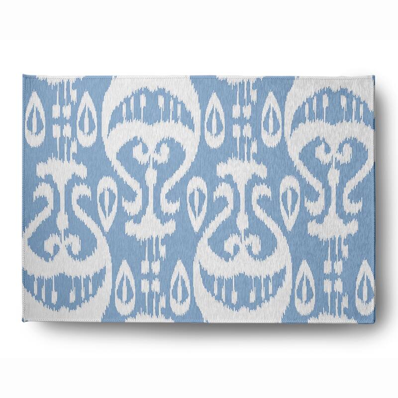Ikat Soft Chenille Rug - 5' x 7' - Blue
