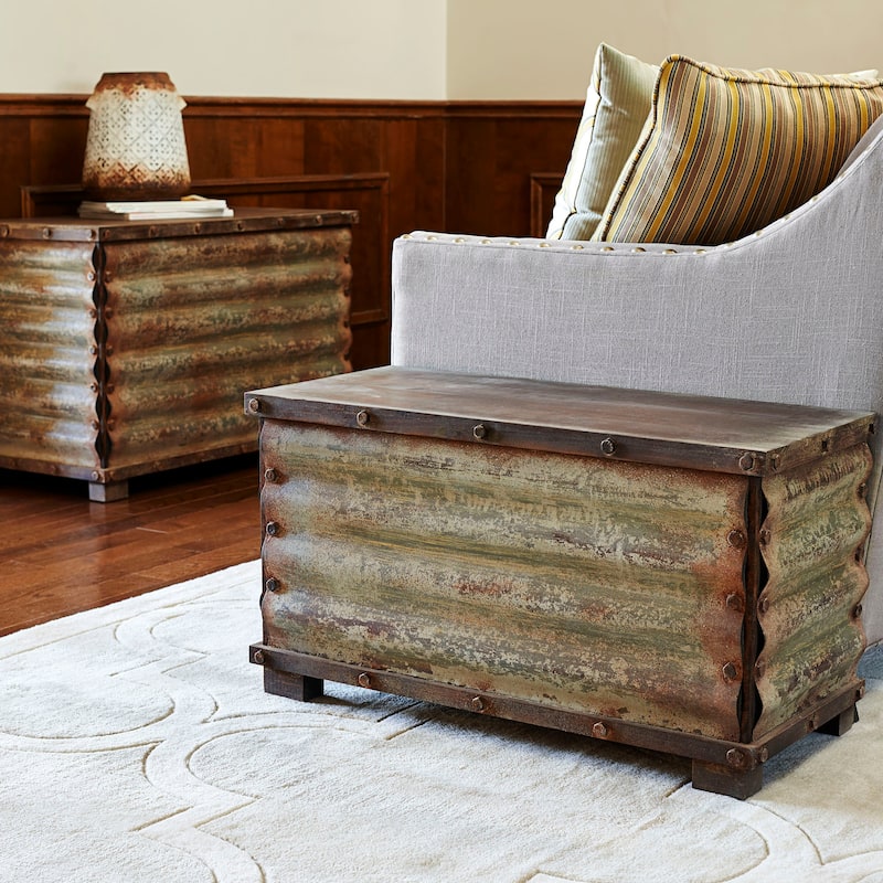 Household Essentials Decorative Trunk with Fully Opening Lid - 16.5"L x 35.5"W x 22.5"H