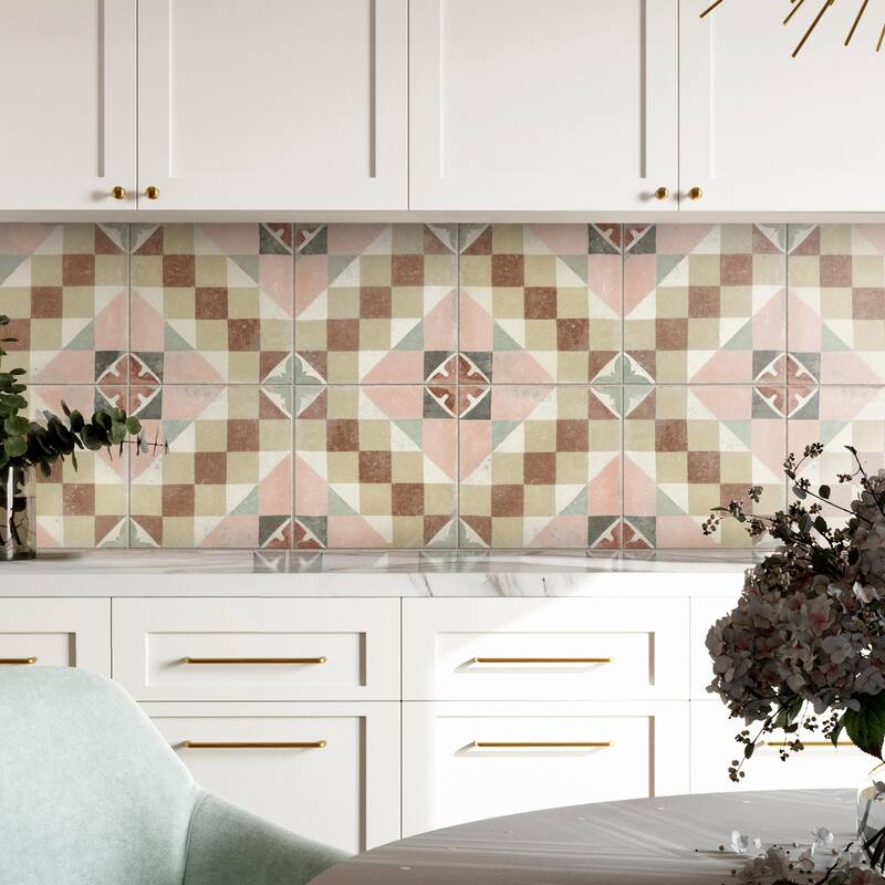 Merola Tile Kings Valentia Favara 8-3/4" x 8-3/4" Porcelain Floor and Wall Tile