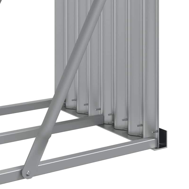 vidaXL Log Holder Outdoor Indoor Storage Firewood Rack Stand Galvanized Steel