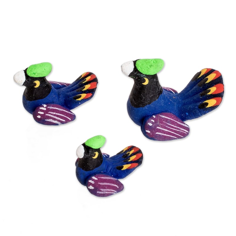 Novica Handmade Turkey Family Ceramic Figurines (Set Of 3)