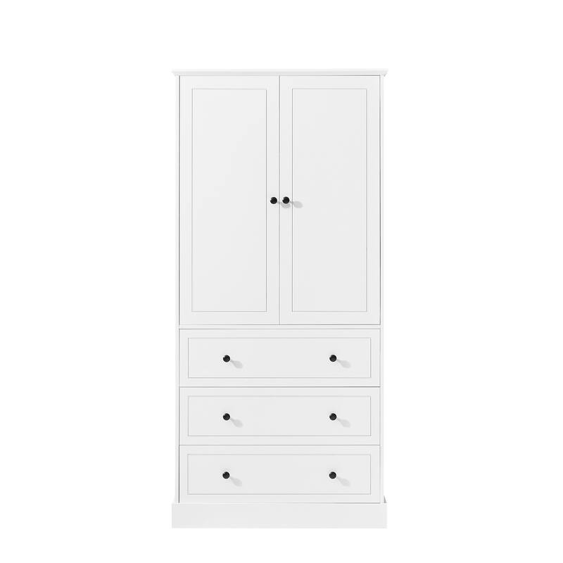 Tall Bathroom Storage Cabinet with Drawers and Adjustable Shelves, Modern Freestanding Floor Cabinet with Anti-Tip Kit