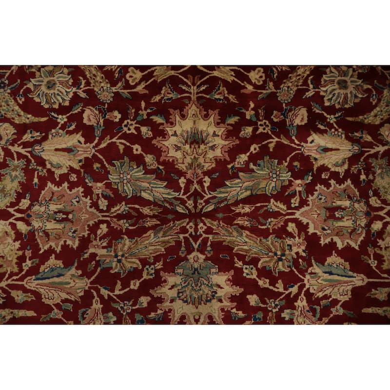 Hand Knotted Oriental 100% Wool Carpet Traditional Floral Red Agra Area Rug - 17' 1'' X 11' 10''
