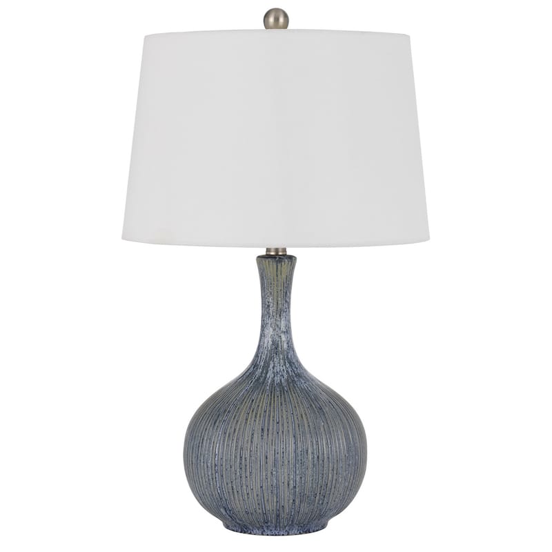 Vernate ceramic table lamp with hardback taper drum shade - One Size