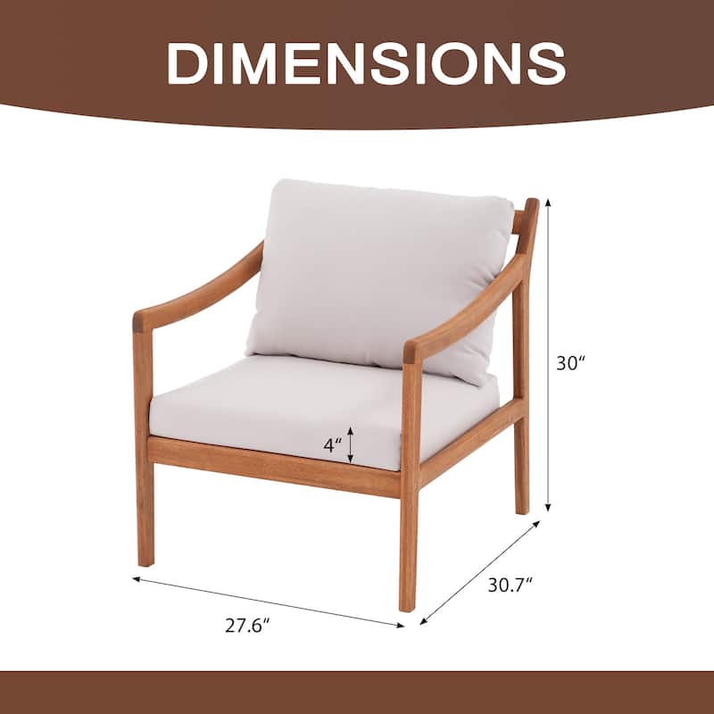 Outdoor Single Solid Wooden Chair
