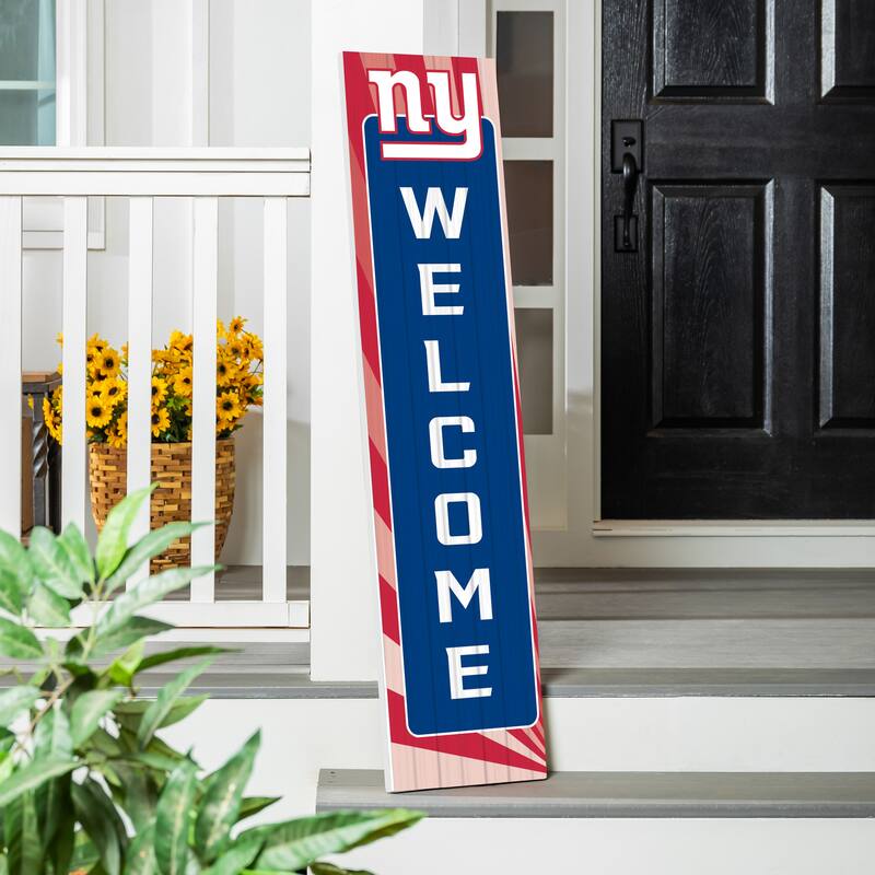 47" Porch Leaner Welcome Wall Sign, New York Giants - Blue