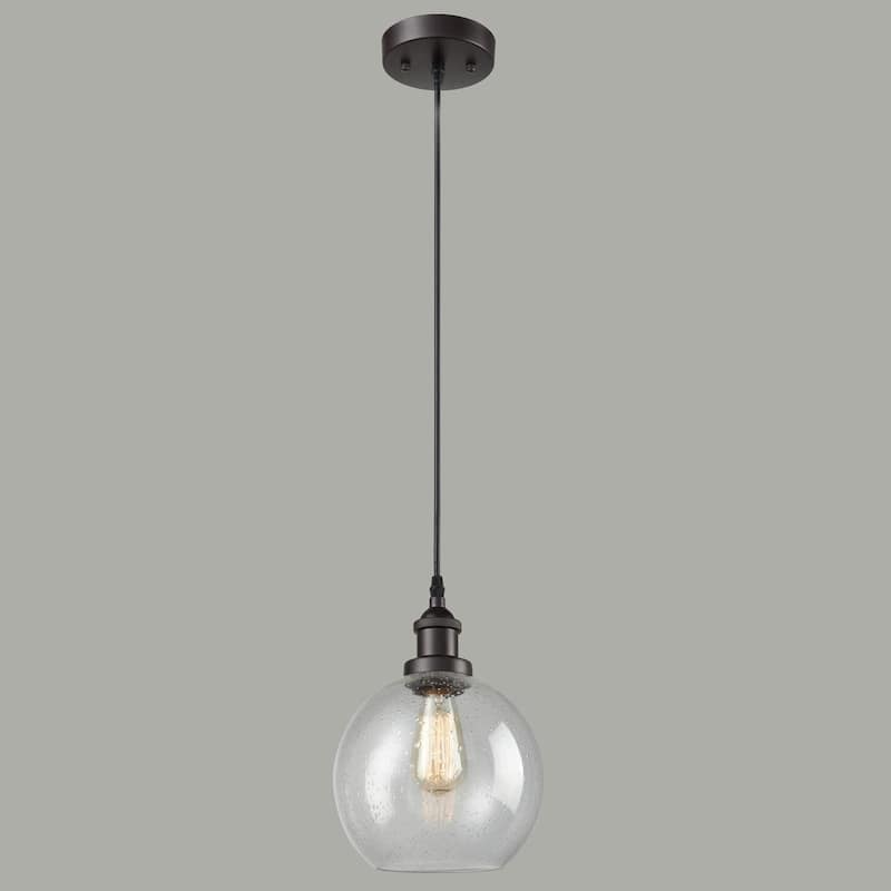 Bellaria Industrial Vintage Bubble Glass Pendant Light Metal Hanging Lighting