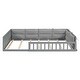 preview thumbnail 24 of 24, Full Size Upholstered Platform Bed with Guardrail, Fluffy Pillows, and Sturdy Pine Wood Bed Frame Safety Guardrails, Beige
