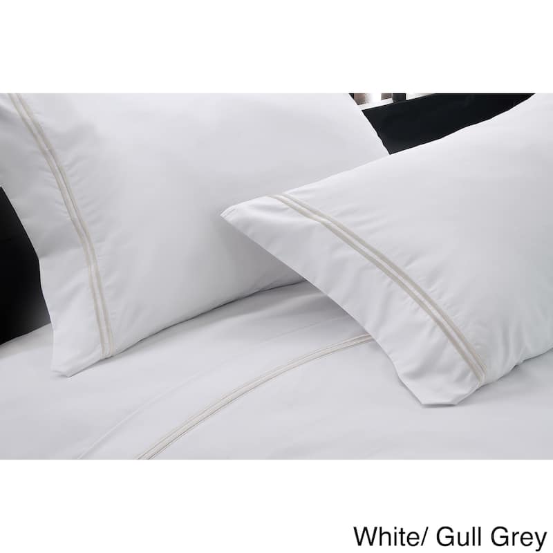 Hotel Suite 4-piece 1200 Thread Count Cotton-rich Embroidery Bed Sheet Set