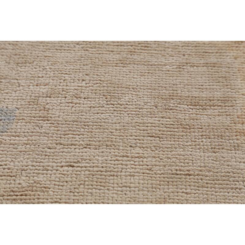 Hand Knotted Oriental 100% Wool Carpet Transitional All-Over Beige & Ivories Oushak Area Rug - 13' 8'' X 10' 1''