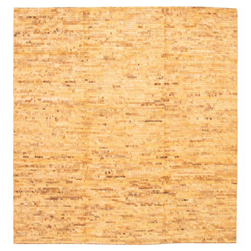 ECARPETGALLERY Hand-knotted Finest Peshawar Ziegler Orange Wool Rug - 9'10 x 9'10 - Light Orange - 9'10 x 9'10