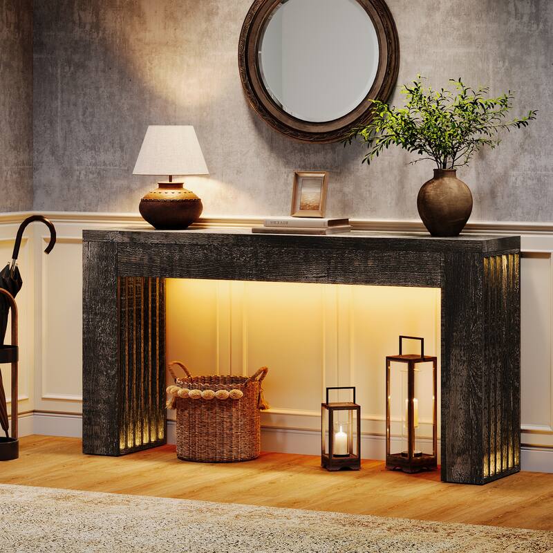 59-Inch Console Table for Living Room, Farmhouse Entryway Table