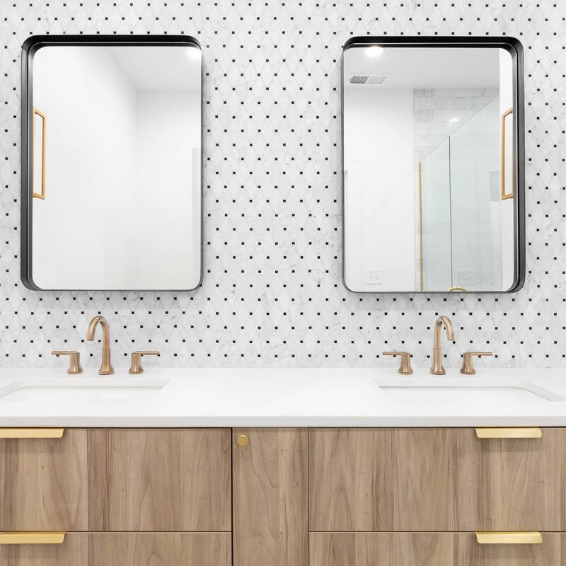 24x36 Inch Rectangular Wall Mirror for Bathroom ,Metal Framed Bathroom Mirror for Vanity