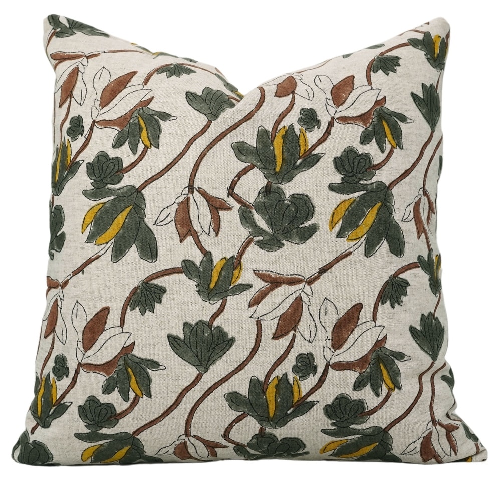 Cotton Linen Bohemian Block print pillow Cover- Shivri