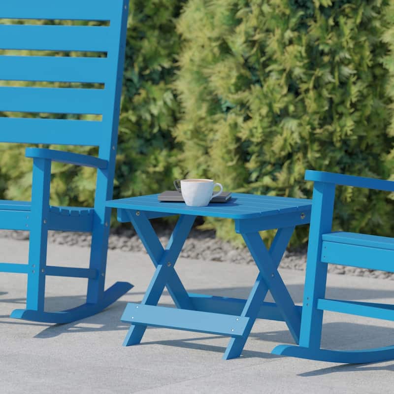 Commercial Grade All-Weather Portable Folding Adirondack Side Table