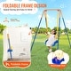 preview thumbnail 26 of 33, Swing Sets for Backyard, Toddler Swing Set Foldable Metal Stand, Easy to Assemble, Swingset Indoor/Outdoor