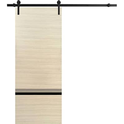 Sturdy Barn Door 18 x 80 Planum 0012 Natural Veneer with 6.6FT
