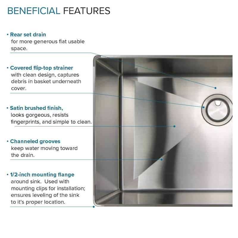 Transolid TRS_RSB291810 Rimless 29" Undermount Single Basin Kitchen