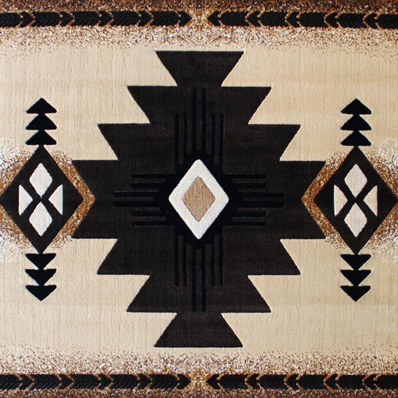 Traditional Southwestern Style Olefin Fiber Geometric Area Rug