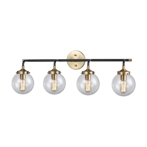 Boudreaux Vanity Light in Matte Black and Antique Gold