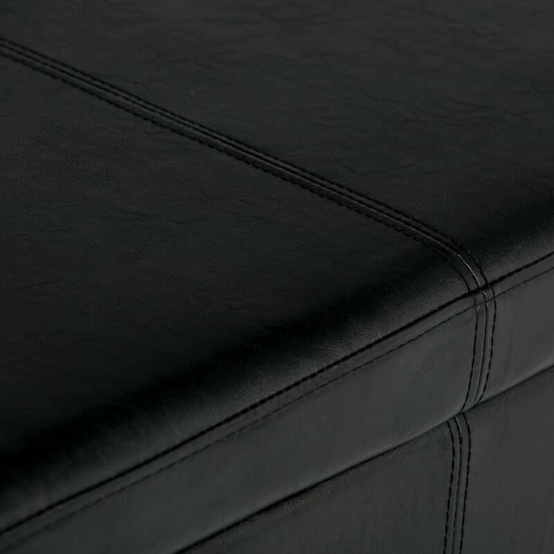 Modern Storage Ottoman Bench for Living Room - Black